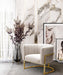 Magnolia Spotted Cream Chair with Gold - UK - Home And Beyond