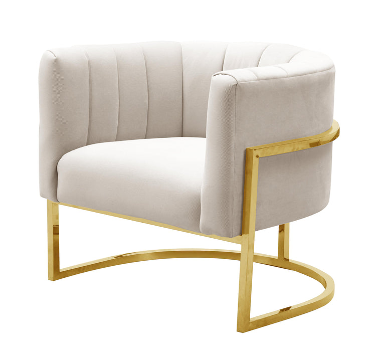 Magnolia Spotted Cream Chair with Gold - UK - Home And Beyond