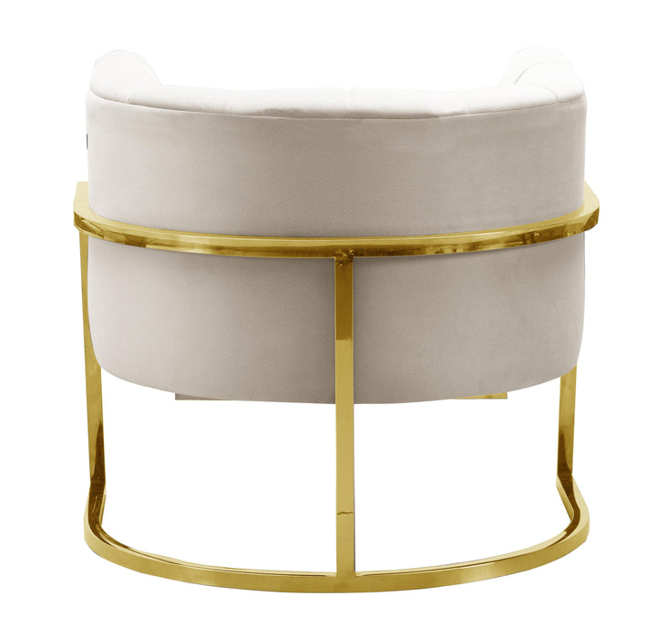 Magnolia Spotted Cream Chair with Gold - UK - Home And Beyond