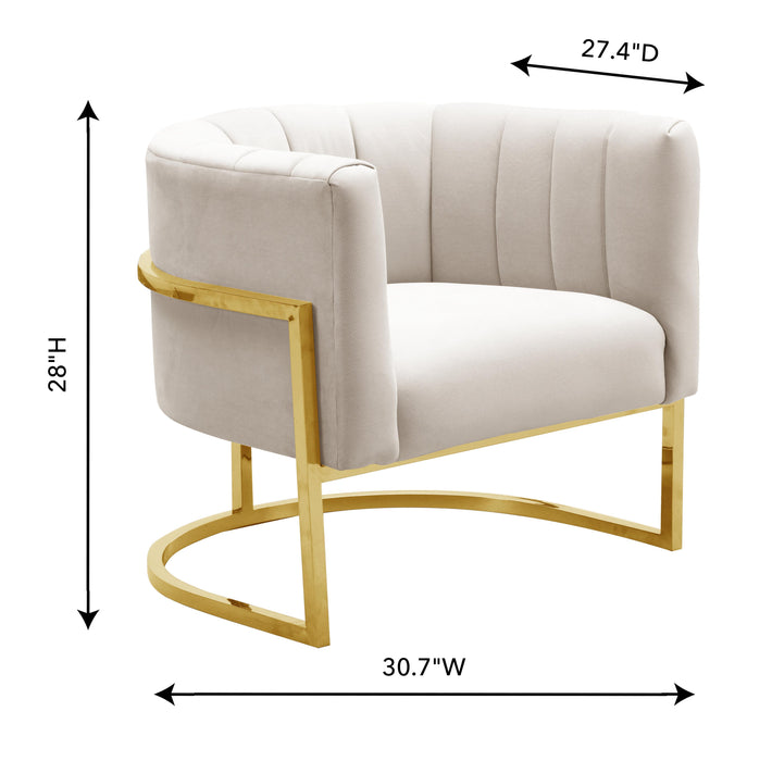Magnolia Spotted Cream Chair with Gold - UK - Home And Beyond