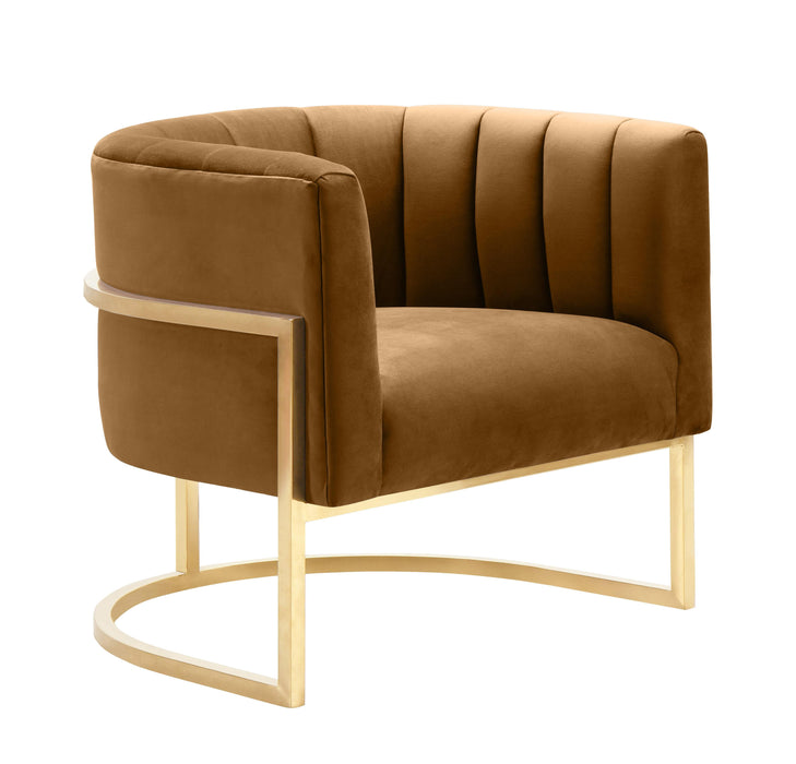 Magnolia Cognac Velvet Chair - UK - Home And Beyond
