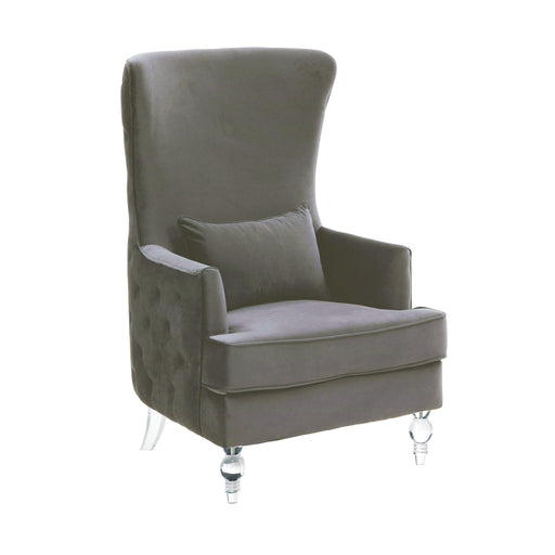 Aubree Tall Chair with Acrylic Legs - Grey - Home And Beyond