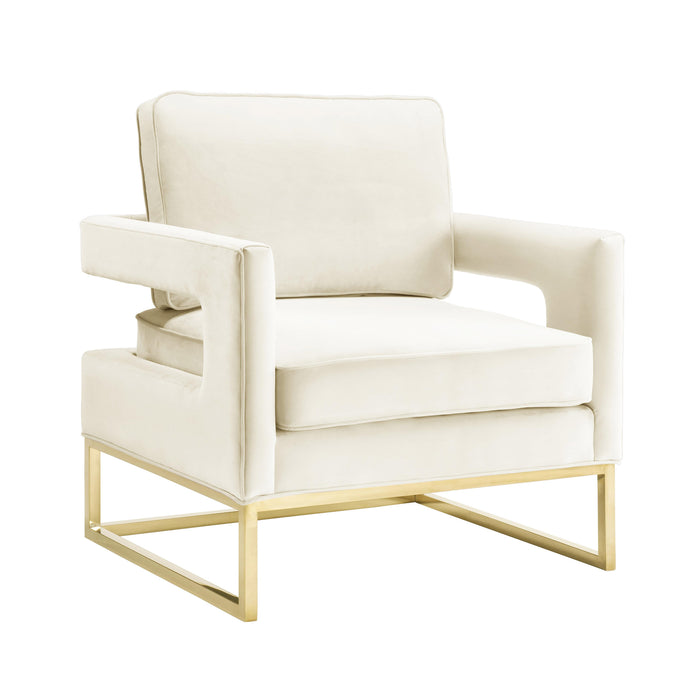 Avery Cream Velvet Chair - UK - Home And Beyond