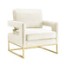 Avery Cream Velvet Chair - UK - Home And Beyond