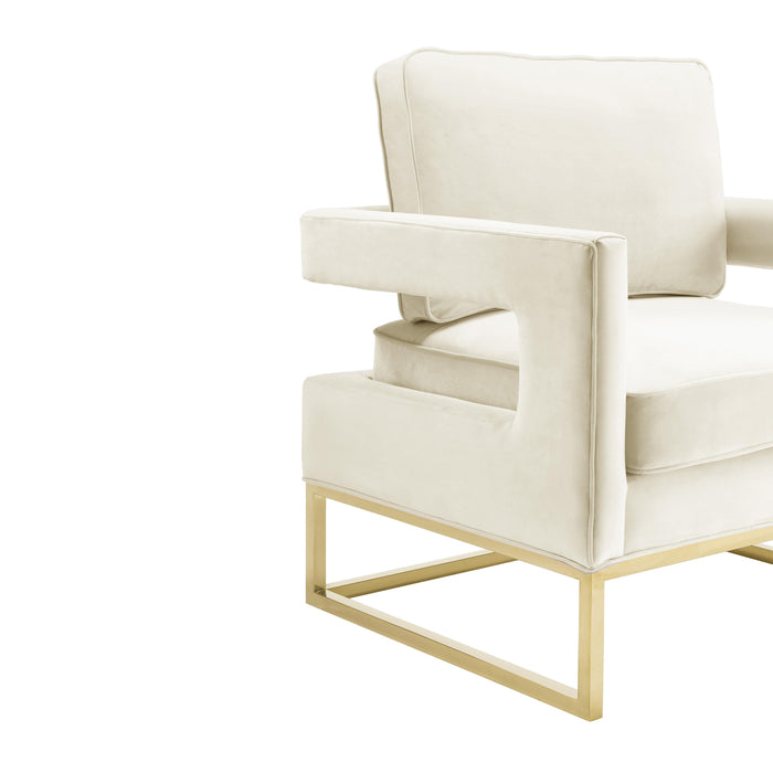 Avery Cream Velvet Chair - UK - Home And Beyond
