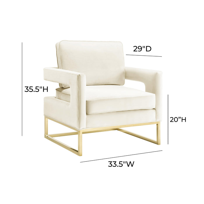 Avery Cream Velvet Chair - UK - Home And Beyond