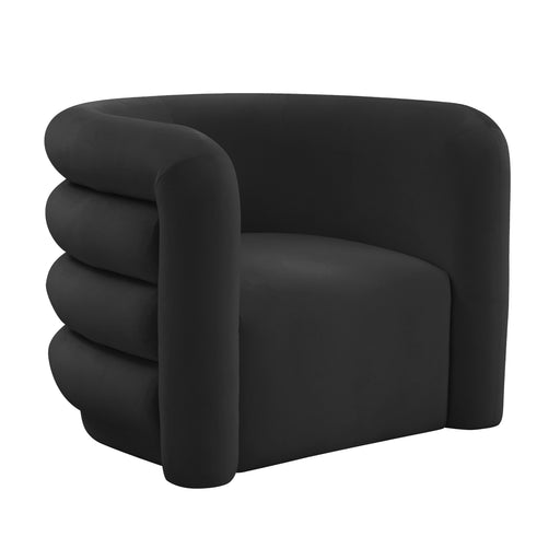 Curves Black Velvet Lounge Chair - UK - Home And Beyond