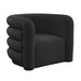 Curves Black Velvet Lounge Chair - UK - Home And Beyond