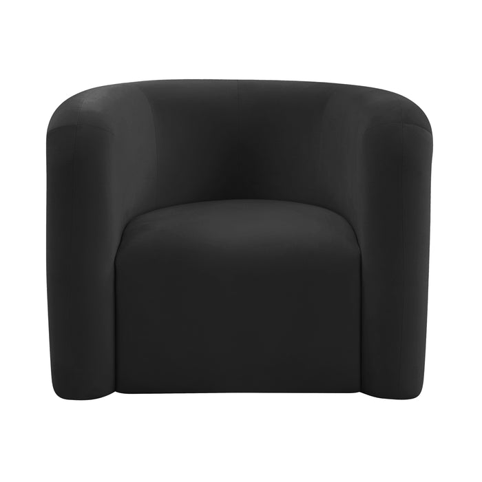 Curves Black Velvet Lounge Chair - UK - Home And Beyond