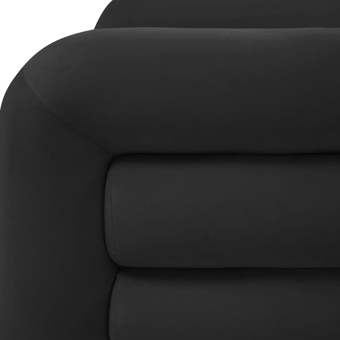 Curves Black Velvet Lounge Chair - UK - Home And Beyond