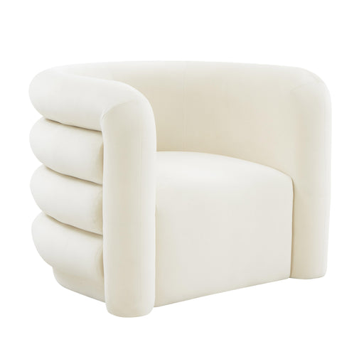 Curves Cream Velvet Lounge Chair - UK - Home And Beyond