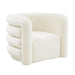 Curves Cream Velvet Lounge Chair - UK - Home And Beyond