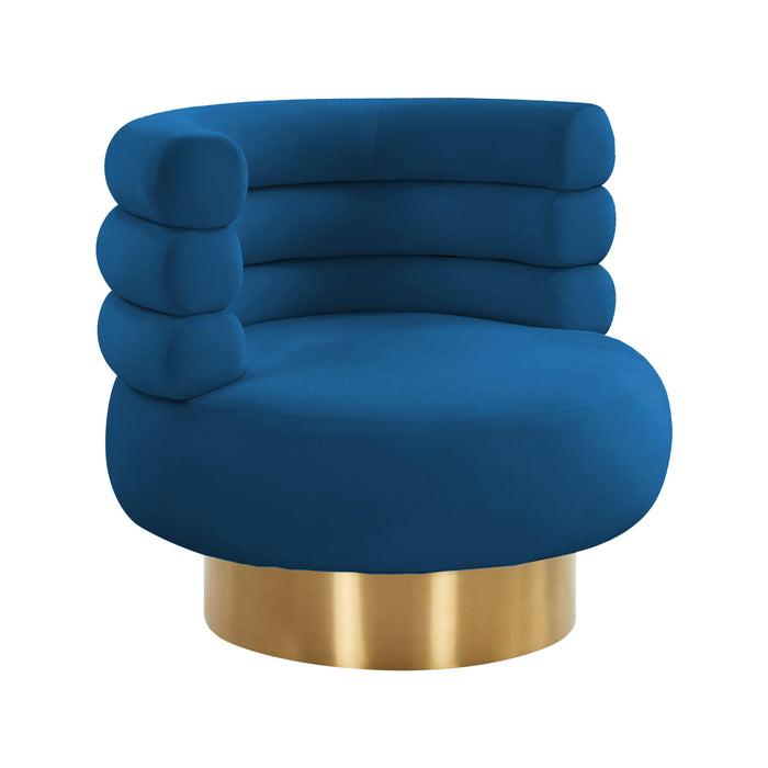 Naomi Navy Velvet Swivel Chair image