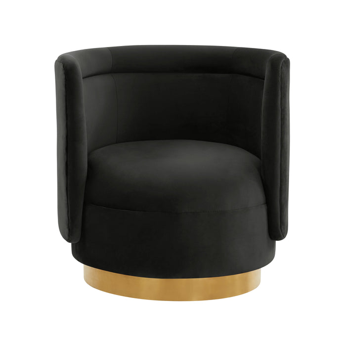 Remy Black Velvet Swivel Chair - UK - Home And Beyond