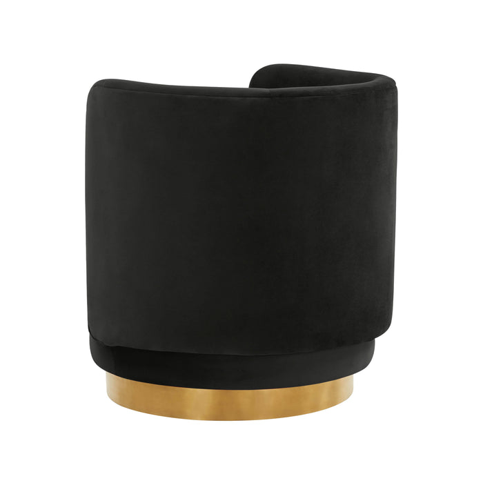 Remy Black Velvet Swivel Chair - UK - Home And Beyond