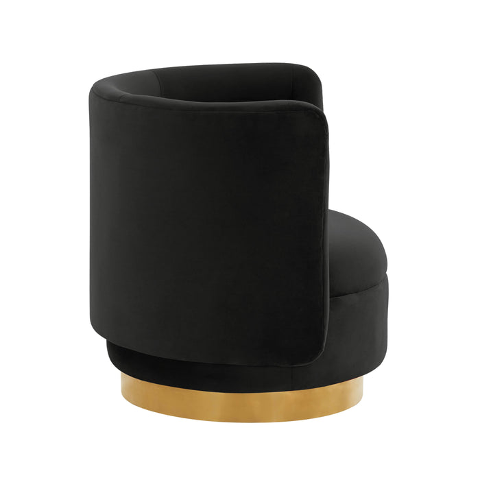 Remy Black Velvet Swivel Chair - UK - Home And Beyond