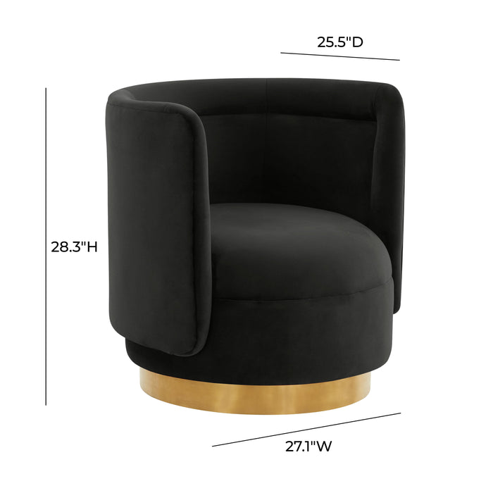 Remy Black Velvet Swivel Chair - UK - Home And Beyond