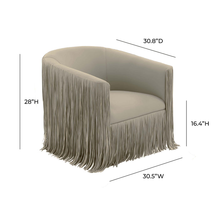 Shag Me Grey Vegan Leather Swivel Chair - UK - Home And Beyond