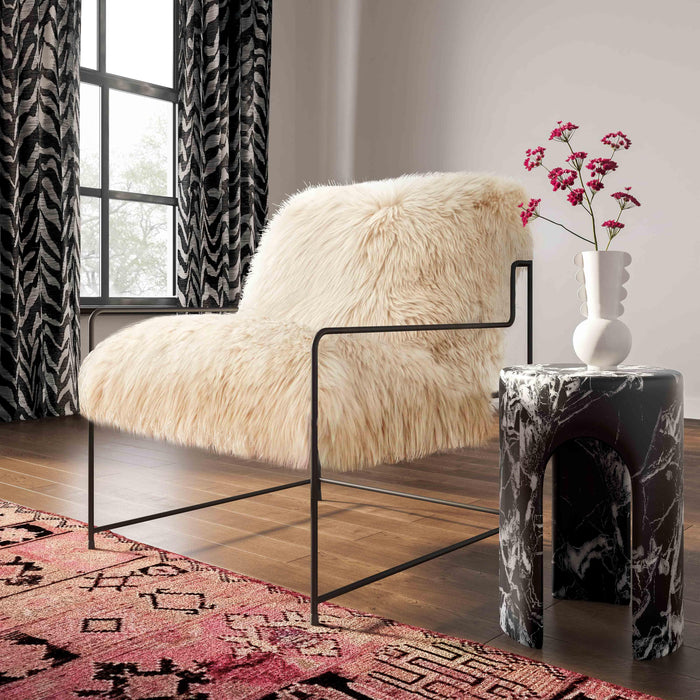 Kimi Natural Genuine Sheepskin Chair - UK - Home And Beyond