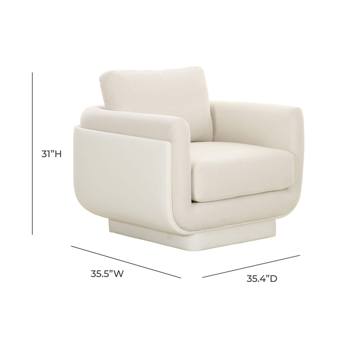 Rhonnie Cream Monotone Armchair - UK - Home And Beyond