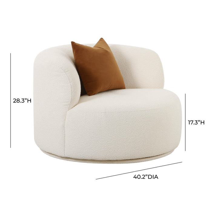 Fickle Cream Boucle Swivel Chair - UK - Home And Beyond