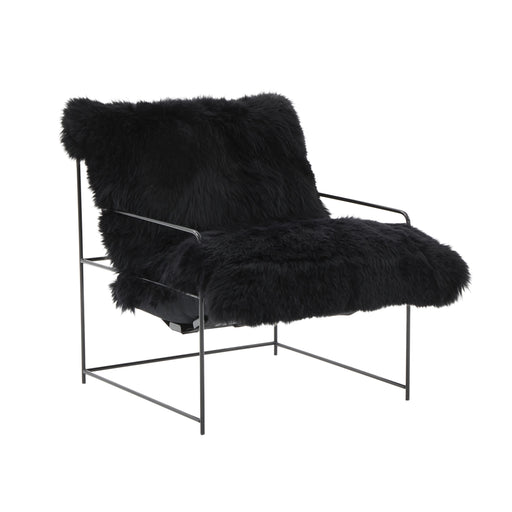 Kimi Black Genuine Sheepskin Chair - UK - Home And Beyond