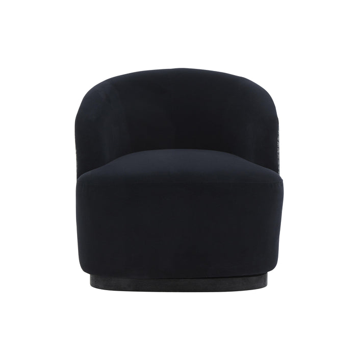 Reese Black Velvet Swivel Chair - UK - Home And Beyond