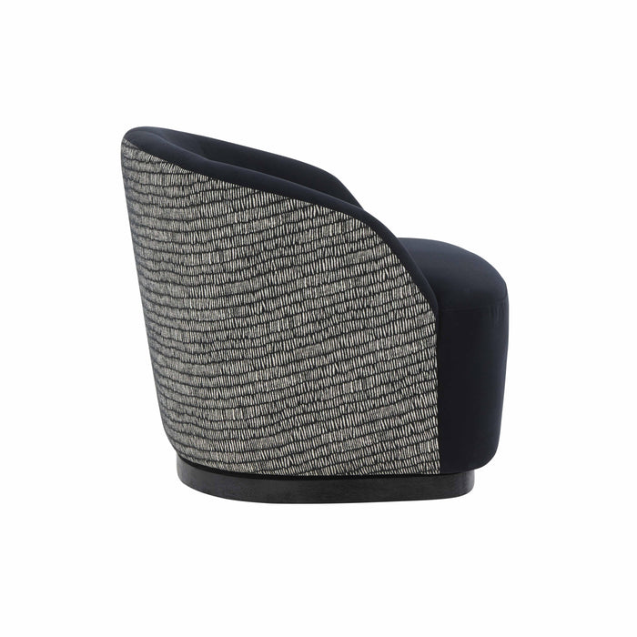 Reese Black Velvet Swivel Chair - UK - Home And Beyond