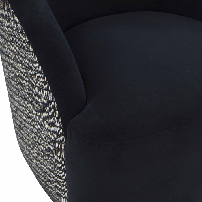 Reese Black Velvet Swivel Chair - UK - Home And Beyond
