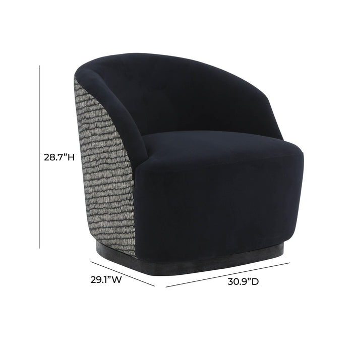 Reese Black Velvet Swivel Chair - UK - Home And Beyond