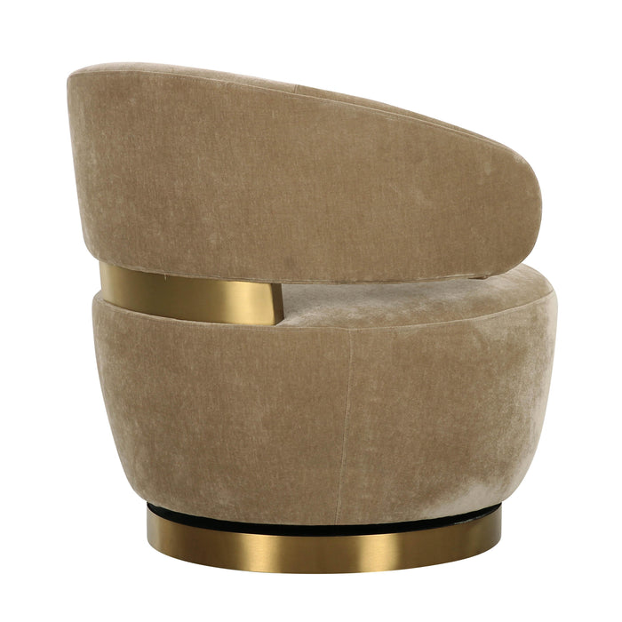 Austin Oat Recycled Fabric Swivel Chair - UK - Home And Beyond
