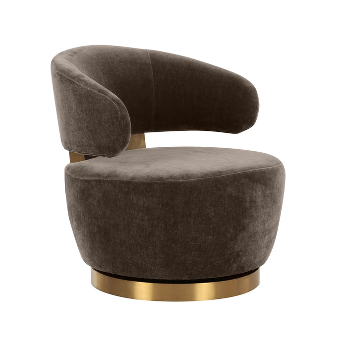 Austin Chocolate Brown Recycled Fabric Swivel Chair - UK - Home And Beyond