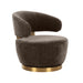 Austin Chocolate Brown Recycled Fabric Swivel Chair - UK - Home And Beyond
