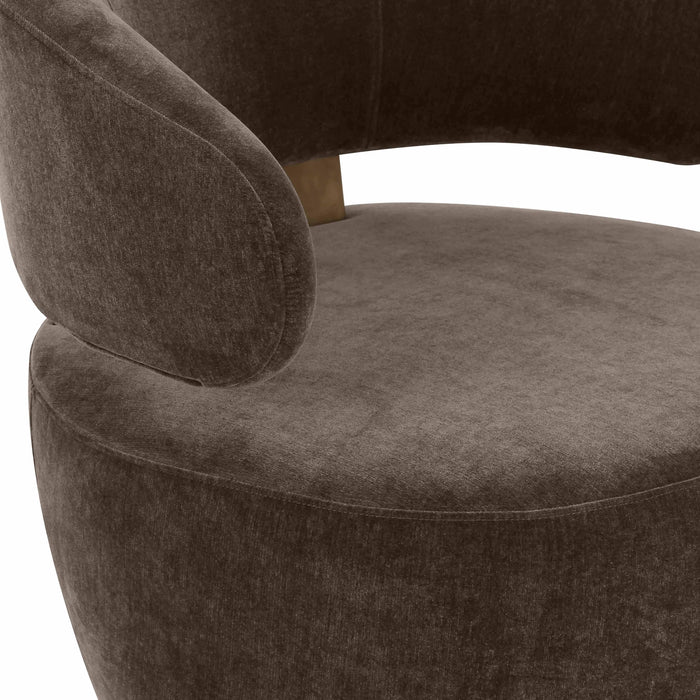 Austin Chocolate Brown Recycled Fabric Swivel Chair - UK - Home And Beyond