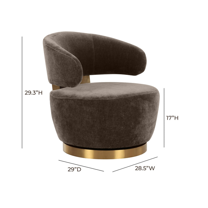Austin Chocolate Brown Recycled Fabric Swivel Chair - UK - Home And Beyond