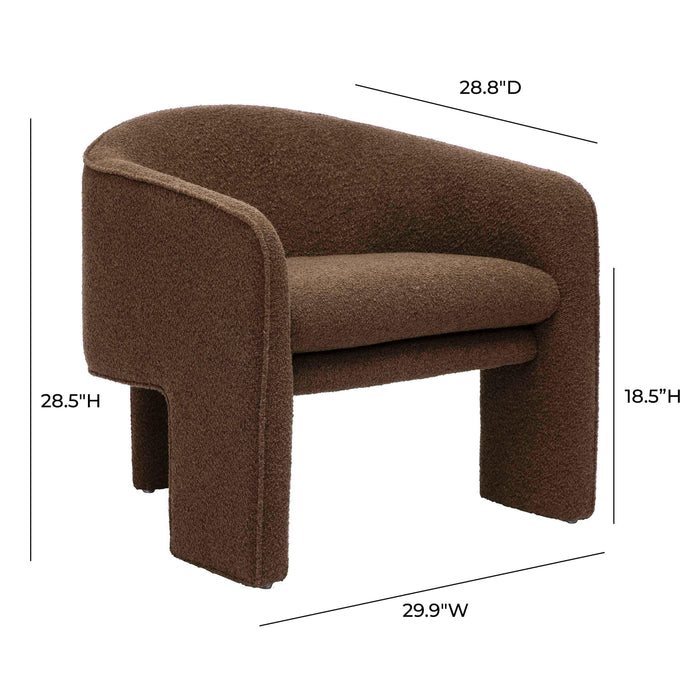 Marla Chocolate Brown Boucle Accent Chair - Home And Beyond