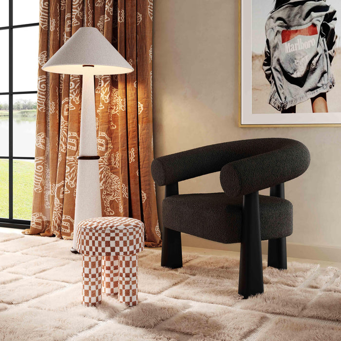 Spara Black Boucle Accent Chair - UK - Home And Beyond