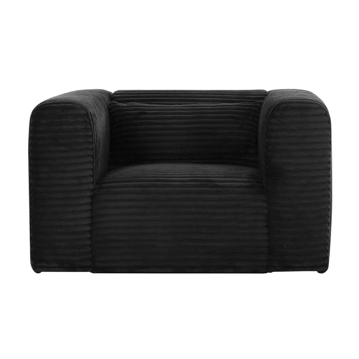 Tarra Fluffy Oversized Black Corduroy Armchair - Home And Beyond