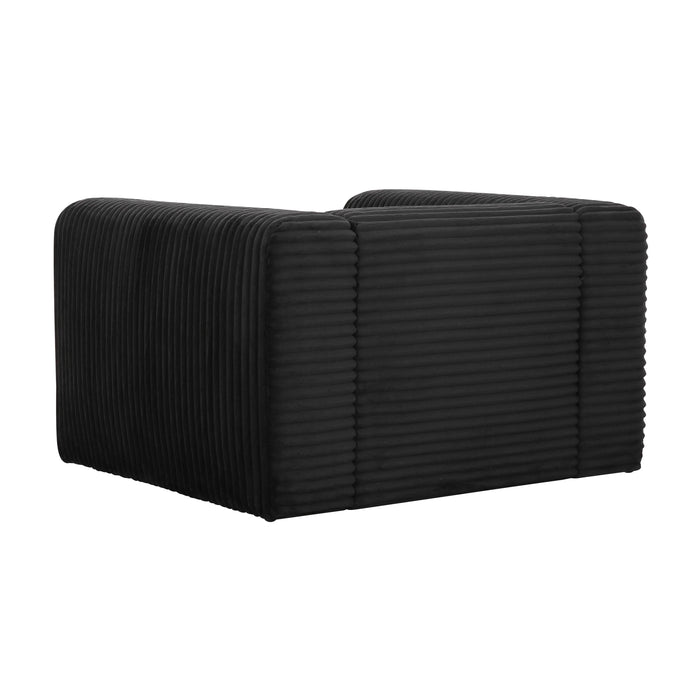 Tarra Fluffy Oversized Black Corduroy Armchair - Home And Beyond