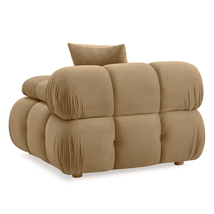 Calliope Cafe Au Lait Performance Velvet Modular Corner Chair - Home And Beyond