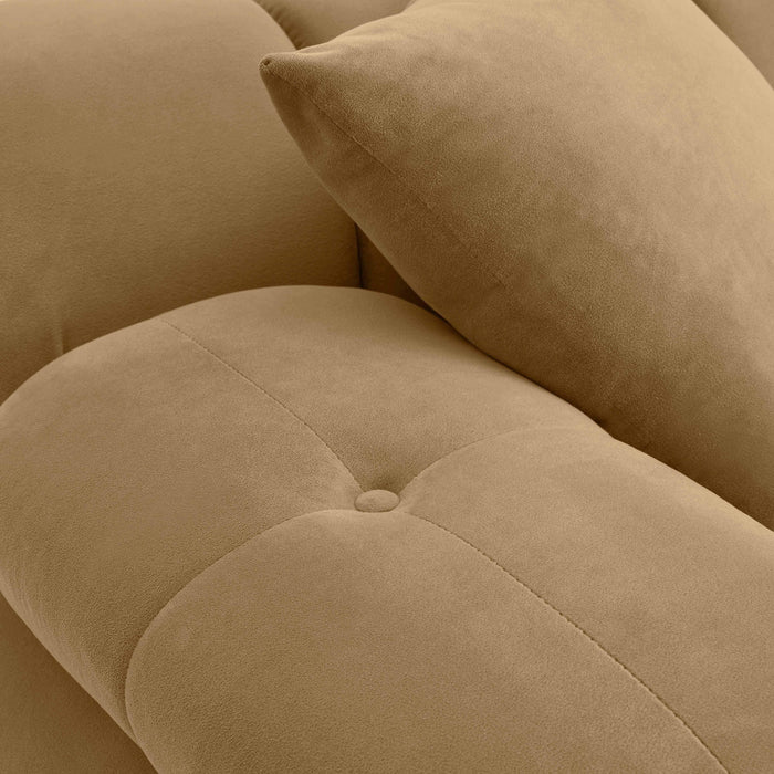 Calliope Cafe Au Lait Performance Velvet Modular Corner Chair - Home And Beyond