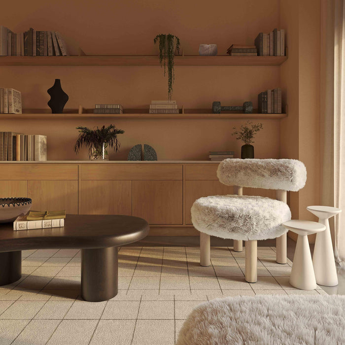 Carmel Natural Vegan Shearling Accent Chair - Home And Beyond