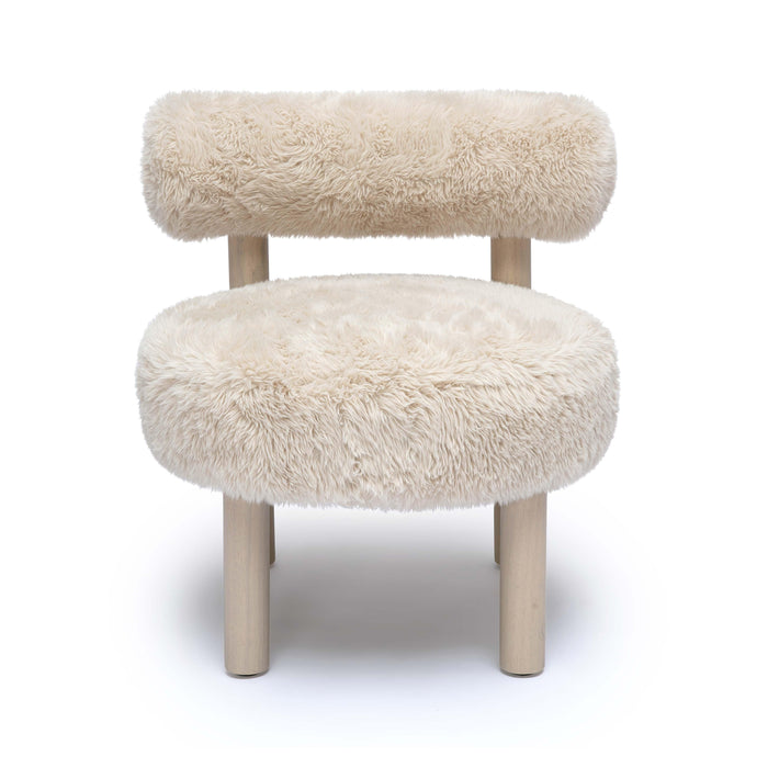 Carmel Natural Vegan Shearling Accent Chair - Home And Beyond