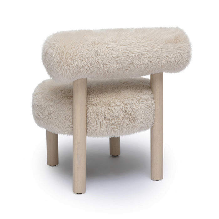 Carmel Natural Vegan Shearling Accent Chair - Home And Beyond