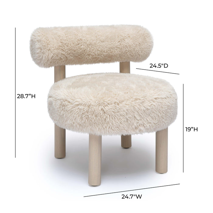 Carmel Natural Vegan Shearling Accent Chair - Home And Beyond