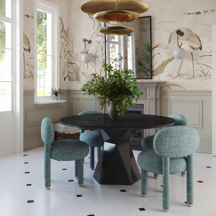 Manu Teal Nubby Performance Fabric Side Chair - Home And Beyond