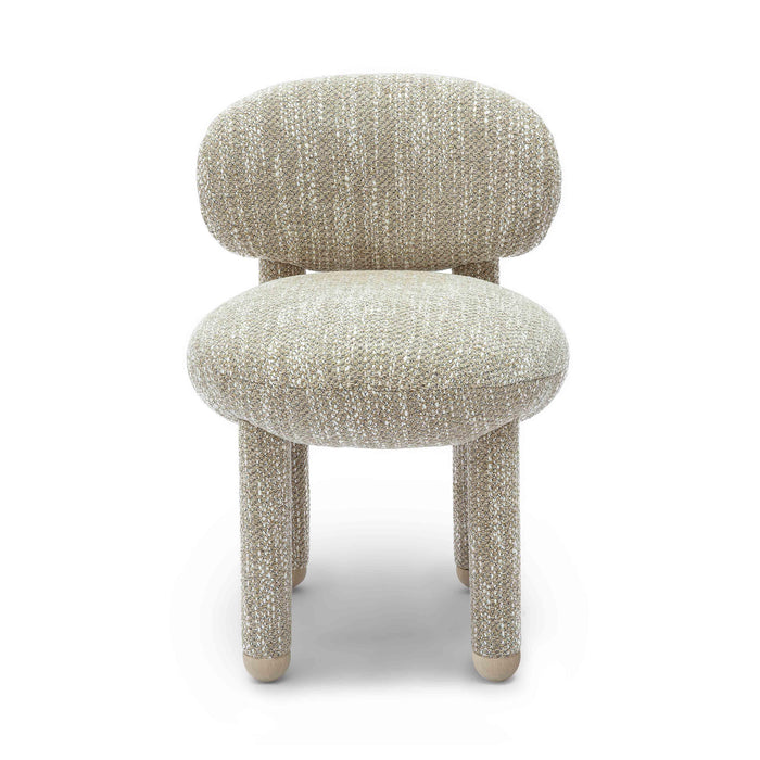 Manu Beige Nubby Performance Fabric Side Chair - Home And Beyond