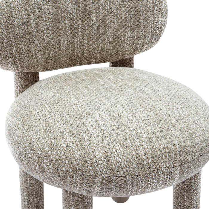 Manu Beige Nubby Performance Fabric Side Chair - Home And Beyond