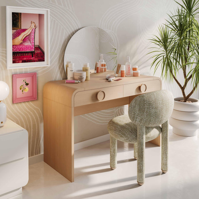 Manu Beige Nubby Performance Fabric Side Chair - Home And Beyond