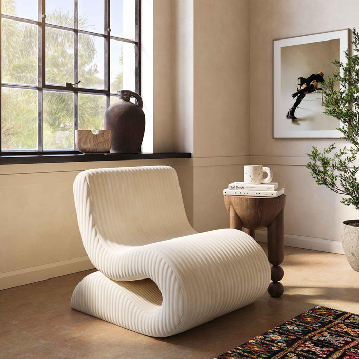 Senna Cream Oversized Corduroy Accent Chair - Home And Beyond